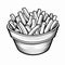 Boldly Black And White Line Drawing Of French Fries