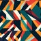 Boldly Fragmented Geometric Pattern In Blue And Orange