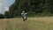 Bolechov, Ukraine - July 12, 2019: Extreme motorcyclists rides on open field