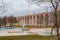 Boleslawiec, Poland. 01/04/2020. Rail viaduct over valley with river Bobr.