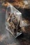 Boletus wild dried mushrooms  on old dark rustic background  in plastic pack
