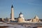 Bolgar, Tatarstan. Christianity and Islam together. Big Minaret Complex and Assumtion Church in ruins