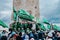 Bolgar, Tatarstan, Russia. May 21, 2022. The official flag of the Spiritual Administration of the Muslims of the Russian