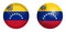 Bolivarian Republic of Venezuela flag under 3d dome button and on glossy sphere / ball