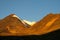 Bolivia Andes snow peak ant sunset