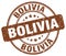 Bolivia brown grunge round vintage stamp