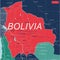 Bolivia country detailed editable map