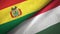 Bolivia and Hungary two flags textile cloth, fabric texture