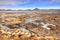 Bolivia, Laguna Colorada, Red Lagoon, Shallow Salt Lake in the Southwest of the Altiplano of Bolivia, within Eduardo Avaroa Andean