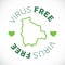 Bolivia map cornavirus free zone. Virus clear area.