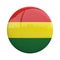 Bolivia national flag badge, nationality pin 3d rendering