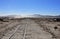 Bolivia old railway in the dry arid desert.