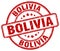 Bolivia red grunge round vintage stamp