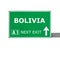 BOLIVIA road sign isolated on white