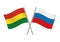 Bolivia and Russia flags. Vector illustration.