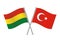 Bolivia and Turkey flags. Vector illustration.