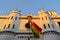 Bolivian flag on colonial building Ejercito