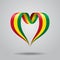 Bolivian flag heart-shaped ribbon. Vector illustration.