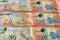 Bolivian money, Various banknotes filling the background, Business and financial concept