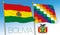 Bolivian official flag with Wiphala flag symbol