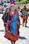 Bolivian woman dancing with tipycal costume in carnival