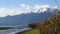 Bolla Rossa natural reserve on lake Maggiore with clouds rolling over mountain tops timelapse