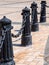 The bollard cast-iron black.