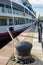 bollard on the pier to which the ship is tied