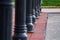 Bollards with round tops in a park -Asheville, North Carolina