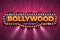 Bollywood background. Indian cinema poster with text and spot light, Indian cinematography stage. Vector 3D Bollywood