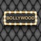 Bollywood cinema. Indian movie, 3d classic film posters board gold text in 3d on black background realistic vector illustration