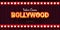 Bollywood indian cinema. Movie banner or poster in retro style with theatre curtain.