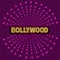 Bollywood traditional indian cinema lettering vector illustration.