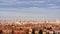 Bologna, cityscape from a high viewpoint in a winter afternoon. Emilia, Italy