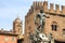 Bologna historic statue and city centre