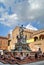 Bologna, Italy - July 08, 2013: Fountain in the ancient center of the city