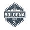 Bologna Italy Travel Stamp Icon Skyline City Design Tourism Seal Vector.
