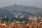 Bologna - Outlook from Torre Asinelli to west in morning with the church San Luka