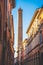 Bologna skyline historic building vertical background of emilia romagna local landmarks