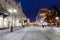 Bolshaya Pokrovskaya street. The light of the street lamps. City at dusk