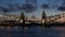 Bolsheokhtinsky bridge and Smolny Cathedral, June night. Saint Petersburg