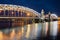 Bolsheokhtinsky Peter the Great bridge June night, Saint Petersburg