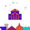 Bolshoi Theatre, Moscow filled line icon, simple illustration