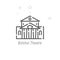 Bolshoi Theatre, Moscow Vector Line Icon, Symbol, Pictogram, Sign. Light Abstract Geometric Background. Editable Stroke