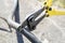 Bolt cutter bites electric cabel