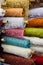 Bolts/rolls of various colored fabric