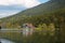 Bolu Golcuk Lake and famouse house view with reflections.