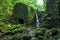 Bolunzulo old mill and waterfall in Kortezubi. Urdaibai Biosphere Reserve. Basque Country. Spain