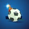 Bomb ball with burning fuse. tournament sport concept -