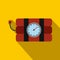 Bomb with clock timer flat icon